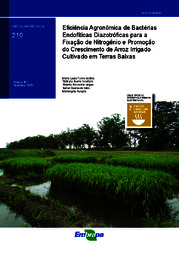 Thumbnail de Eficiência agronômica de bactérias endofíticas diazotróficas para a fixação de nitrogênio e promoção do crescimento de arroz irrigado cultivado em terras baixas.