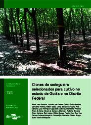 Thumbnail de Clones de seringueira selecionados para cultivo no estado de Goiás e no Distrito Federal.
