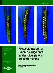 Thumbnail de Protocolo usado na Embrapa Trigo para avaliar giberela em grãos de cevada.