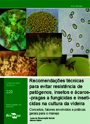 Thumbnail de Recomendações técnicas para evitar resistência de patógenos, insetos e ácaros-pragas a fungicidas e inseticidas na cultura da videira: conceitos, fatores envolvidos e práticas gerais para o manejo.