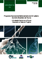 Thumbnail de Programa Nacional de Melhoramento do Gir Leiteiro - Sumário Brasileiro de Touros; 4ª Avaliação genômica de touros - Resultado do Teste de Progênie - Maio 2021.