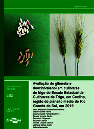 Thumbnail de Avaliação de giberela e deoxinivalenol em cultivares de trigo do Ensaio Estadual de Cultivares de Trigo, em Coxilha, região do planalto médio do Rio Grande do Sul, em 2019.