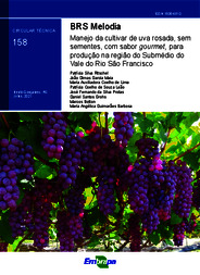 Thumbnail de BRS Melodia: manejo da cultivar de uva rosada, sem sementes, com sabor gourmet, para produção na região do Submédio do Vale do Rio São Francisco.