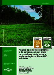 Thumbnail de Análise da rede de governança e da percepção de um grupo de produtores rurais sobre a implementação do Plano ABC em Goiás.