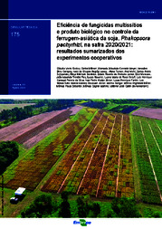 Thumbnail de Eficiência de fungicidas multissítios e produto biológico no controle da ferrugem-asiática da soja, Phakopsora pachyrhizi, na safra 2020/2021: resultados sumarizados dos experimentos cooperativos.