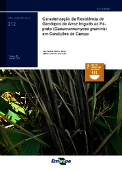Thumbnail de Caracterização da resistência de genótipos de arroz irrigado ao pé-preto (Gaeumannomyces graminis) em condições de campo.