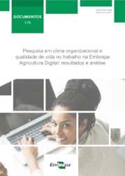 Thumbnail de Pesquisa em clima organizacional e qualidade de vida no trabalho na Embrapa Agricultura Digital: resultados e análise.