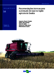 Thumbnail de Recomendações técnicas para a produção de soja na região agrícola do Sealba.