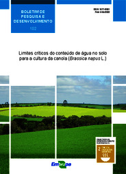 Thumbnail de Limites críticos do conteúdo de água no solo para a cultura da canola (Brassica napus L.).