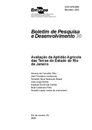 Thumbnail de Avaliação da aptidão agrícola das terras do Estado do Rio de Janeiro.