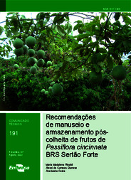 Thumbnail de Recomendações de manuseio e armazenamento pós-colheita de frutos de Passiflora cincinnata BRS Sertão Forte.