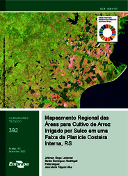 Thumbnail de Mapeamento regional das áreas para cultivo de arroz irrigado por sulco em uma faixa da planície costeira interna, RS.