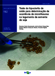 Thumbnail de Teste do hipoclorito de sódio para determinação da ocorrência de microfissuras no tegumento da semente de soja.