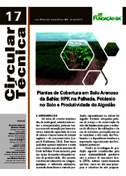 Thumbnail de Plantas de cobertura em solo arenoso da Bahia: NPK na palhada, potássio no solo e produtividade do algodão.