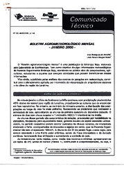 Thumbnail de Boletim agrometeorológico mensal - janeiro 2000.