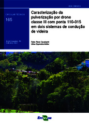 Thumbnail de Caracterização da pulverização por drone classe III com ponta 110-015 em dois sistemas de condução de videira.