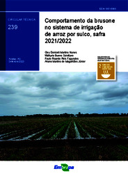 Thumbnail de Comportamento da brusone no sistema de irrigação de arroz por sulco, safra 2021/2022.