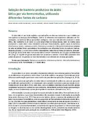 Thumbnail de Seleção de bactéria produtora de ácido lático por via fermentativa, utilizando diferentes fontes de carbono.