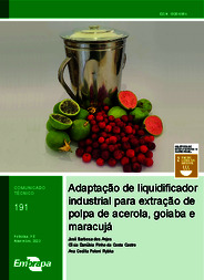 Thumbnail de Adaptação de liquidificador industrial para extração de polpa de acerola, goiaba e maracujá.
