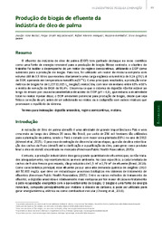 Thumbnail de Produção de biogás de efluente da indústria de óleo de palma.