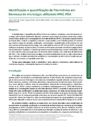 Thumbnail de Identificação e quantificação de fitormônios em biomassa de microalgas utilizando HPLC-PDA.
