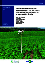 Thumbnail de Monitoramento de Phakopsora pachyrhizi na safra 2022/2023 para tomada de decisão do controle da ferrugem-asiática da soja.