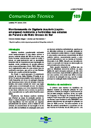 Thumbnail de Monitoramento de Digitaria insularis (capim-amargoso) resistente a herbicidas nos estados do Paraná e do Mato Grosso do Sul.