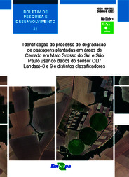 Thumbnail de Identificação do processo de degradação de pastagens plantadas em áreas de Cerrado em Mato Grosso do Sul e São Paulo usando dados do sensor OLI/ Landsat–8 e 9 e distintos classificadores.