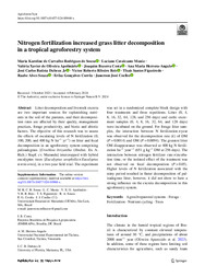 Thumbnail de Nitrogen fertilization increased grass litter decomposition in a tropical agroforestry system.