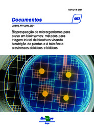 Thumbnail de Bioprospecção de microrganismos para o uso em bioinsumos: métodos para triagem inicial de bioativos visando à nutrição de plantas e à tolerância a estresses abióticos e bióticos.