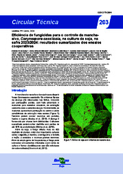 Thumbnail de Eficiência de fungicidas para o controle da mancha-alvo, Corynespora cassiicola, na cultura da soja, na safra 2023/2024: resultados sumarizados dos ensaios cooperativos.