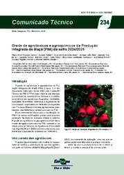 Thumbnail de Grade de agrotóxicos e agroquímicos da Produção Integrada de Maçã (PIM) da safra 2024/2025.