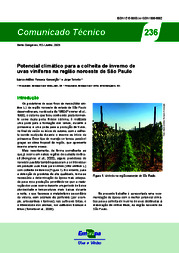 Thumbnail de Potencial climático para a colheita de inverno de uvas viníferas na região noroeste de São Paulo.