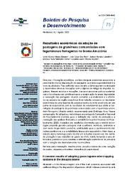 Thumbnail de Resultados econômicos da adoção de pastagens de gramíneas consorciadas com leguminosas forrageiras no bioma Amazônia.