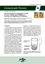 Thumbnail de Uso da ressonância magnética nuclear em baixo campo para monitorar a absorção de umidade por fertilizantes.