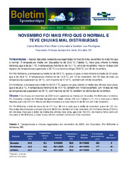 Thumbnail de Novembro foi mais frio que o normal e teve chuvas mal distribuídas.