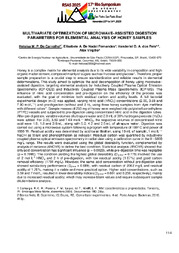 Thumbnail de Multivariate optimization of microwave-assisted digestion parameters for elemental analysis of honey samples.