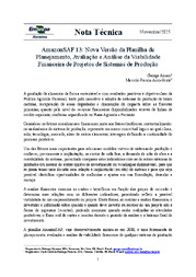 Thumbnail de AmazonSAF 13: Nova Versão da Planilha de Planejamento, Avaliação e Análise da Viabilidade Financeira de Projetos de Sistemas de Produção.