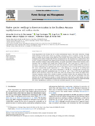 Thumbnail de Native species seedlings in forest restoration in the Southern Amazon rapidly increase soil carbon stocks.