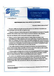 Thumbnail de Amostragem de solo para análise de fertilidade.