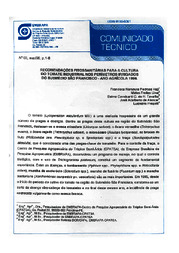 Thumbnail de Recomendações fitossanitárias para a cultura do tomate industrial nos perímetros irrigados do Submédio São Francisco - ano agrícola 1996.