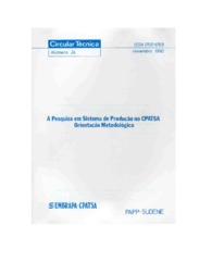 Thumbnail de A pesquisa em sistema de produção no CPATSA: orientação metodológica.
