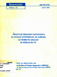 Thumbnail de Projeto de drenagem subterrânea da Estação Experimental da EMBRAPA no perímetro irrigado de Bebedouro, PE.