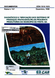 Thumbnail de Diagnóstico e tipificação dos sistemas de produção praticados pelos pequenos produtores do município de Piripá-BA.