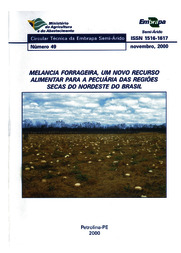 Thumbnail de Melancia forrageira, um novo recurso alimentar para a pecuária das regiões secas do Nordeste do Brasil.
