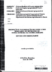 Thumbnail de Produção e valorização do leite e dos derivados no Município de Nossa Senhora da Glória - Sergipe: sintese dos resultados.