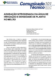 Thumbnail de Adubação nitrogenada via água de irrigação e densidade de plantio no melão.