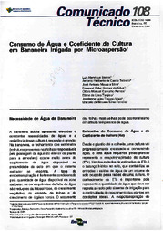 Thumbnail de Consumo de água e coeficiente de cultura em bananeira irrigada por microaspersão.