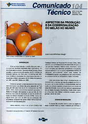 Thumbnail de Aspectos da produção e da comercialização do melão no mundo.