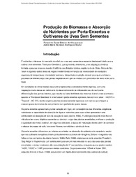 Thumbnail de Produção de biomassa e absorção de nutrientes por porta-enxertos e cultivares de uva sem sementes.